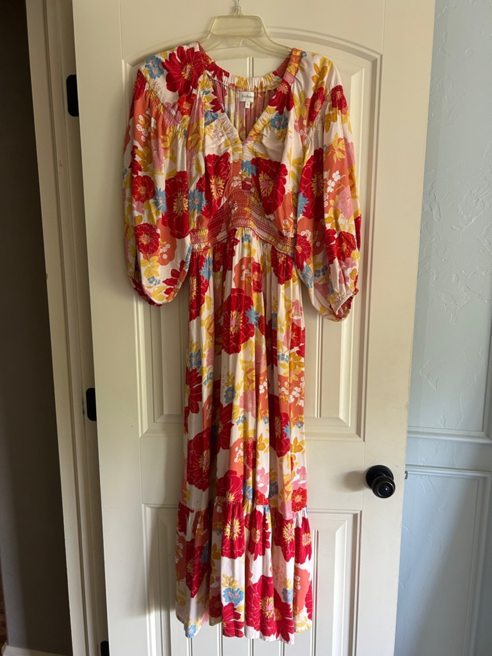 Bohme Floral Maxi Dress in Red & Pink
